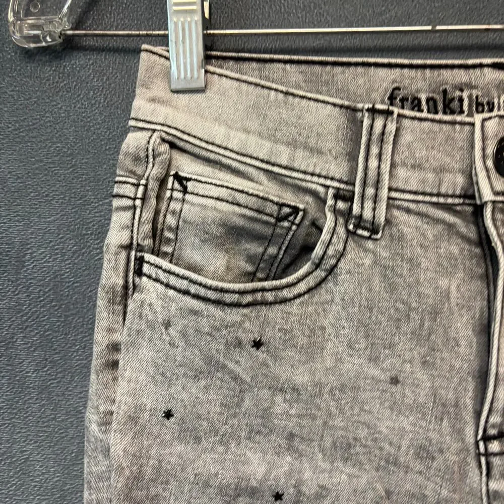 Franki by Francesca’s Girls Gray Star Embellished Jeans Size 14 Y2K Aesthetic